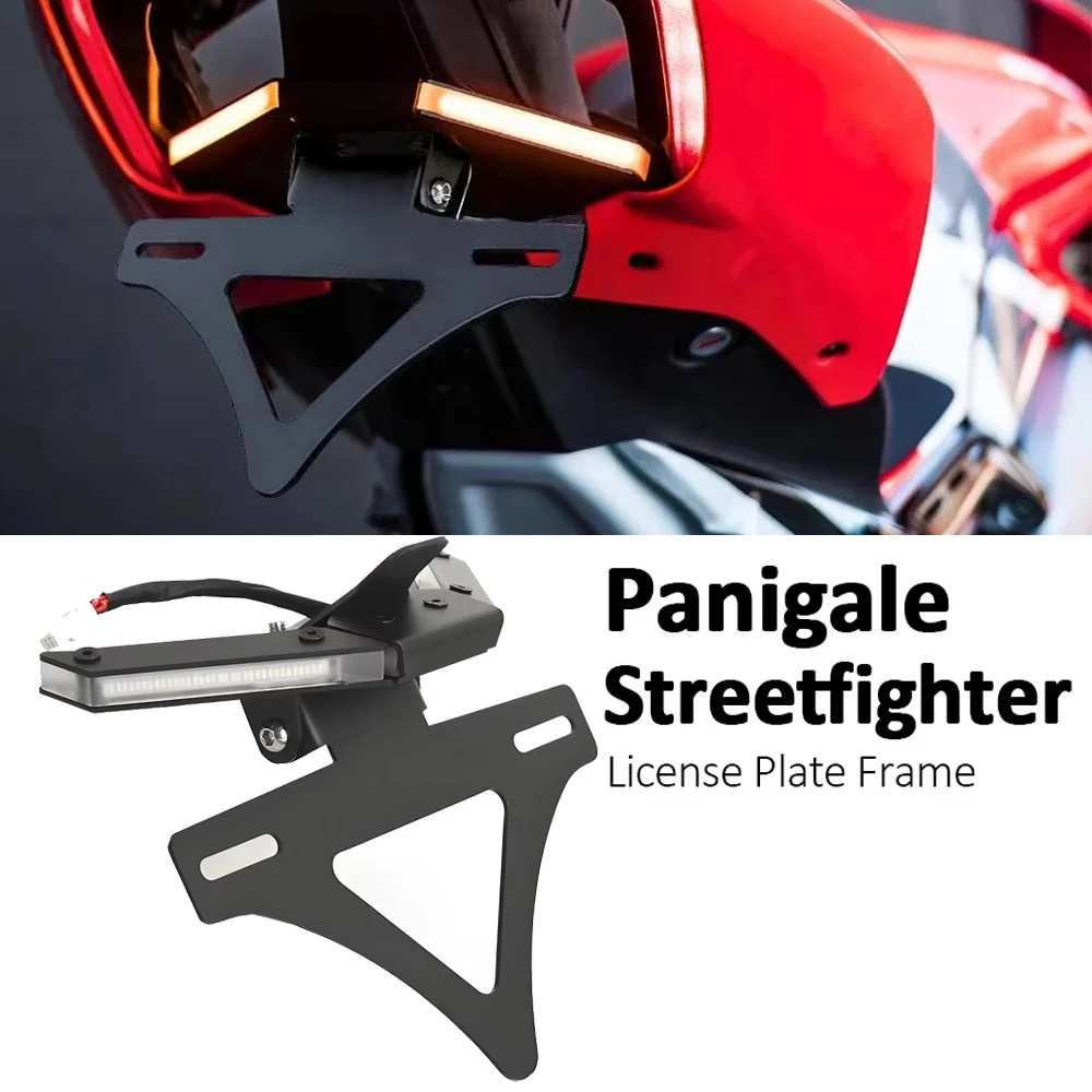 

Для Ducati Panigale V4S Streetfighter V4 S V2 2020-2024 держатель кронштейна для номерного знака мотоцикла задний короткий хвостовой кронштейн комплект