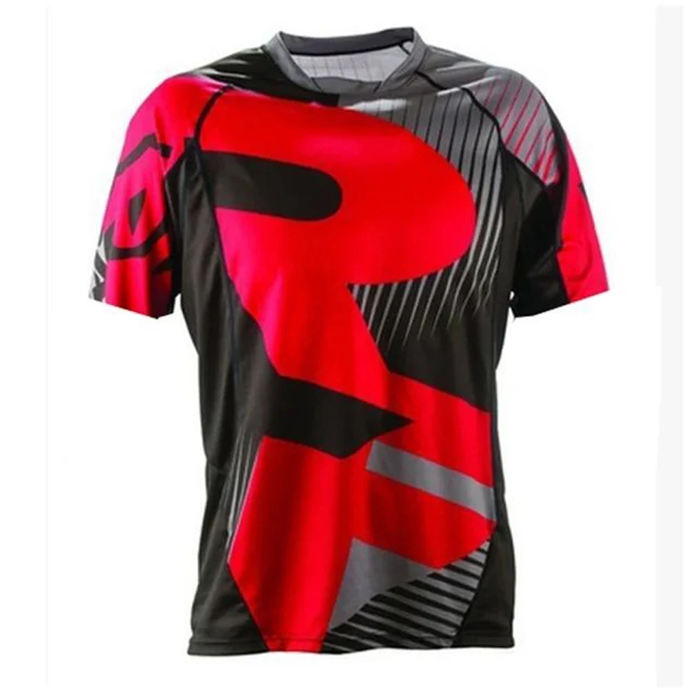 

2025 Men's Casual Short Sleeve Mountain Bike Raglan Short Sleeve T-shirt Downhill Sports Shirt Printed Round Neck T-shirt Suitab