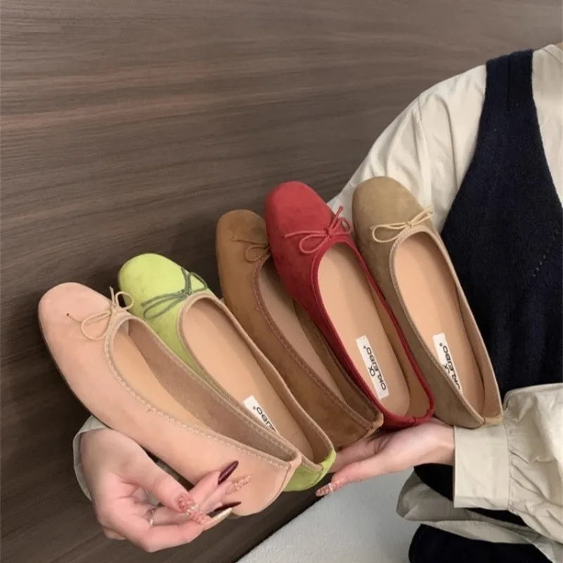 

New Designer Gold Silver Elegant Bowknot Round Toe Women's Flat Comfort Slip-On Ladies Ballerina Single Mules Shoe Zapatos Mujer