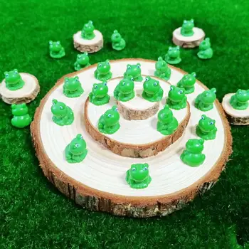 Miniaturní pryskyřičné žáby, 50 kusů figurek, zelené, malé, miniaturní, plastové, drobné žáby, hromadné, k ukrytí, pro zahradní dekoraci na přestupný rok. 8 nejlepší prodej mini plastové žáby - №2