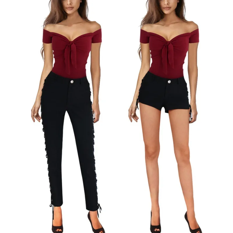 T shirt women 2025 fashion Spring Europe new V-neck strapless off shoulder beach party Slim T-shirt women's clothing
