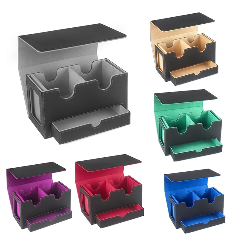 

Portable Game Magnetic Card Storage Box, Drawer Storage Box With Viewing Window,Card Holder For Magic Game Cards