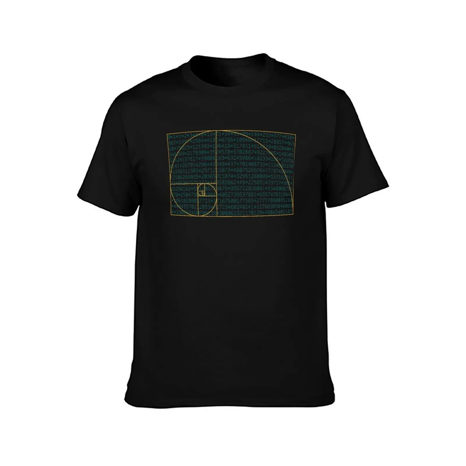 Fibonacci Sequence Number Pattern behind Golden Ratio Spiral T-Shirt quick drying sports fans plain white t shirts men