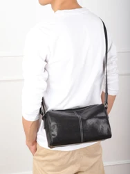 Orabird Men's Luxury Soft Vegetable Tanned Cowhide Leather Crossbody Bag Fashionable Portable Shoulder Bag for Casual Use