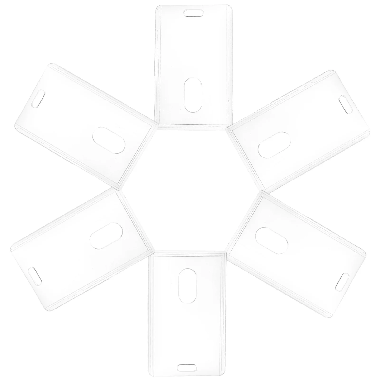 6Pcs Id Badge Holder Clear Card Sleeves for Name Cards Credit Cards Protective Transparent Vertical Badge Sleeve Lanyard