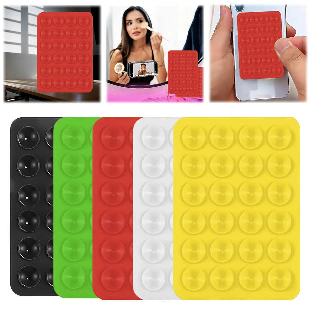 Silicone Suction Phone Case Adhesive Mount Multifunctional Suction Phone Holder Square Mirror Shower Phone Holder for Cell Phone