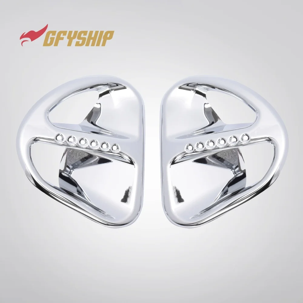 Motorcycle Self‑Adhesive Chrome Tank Vent Trim Covers For Honda GL1800 Goldwing 2001-2010