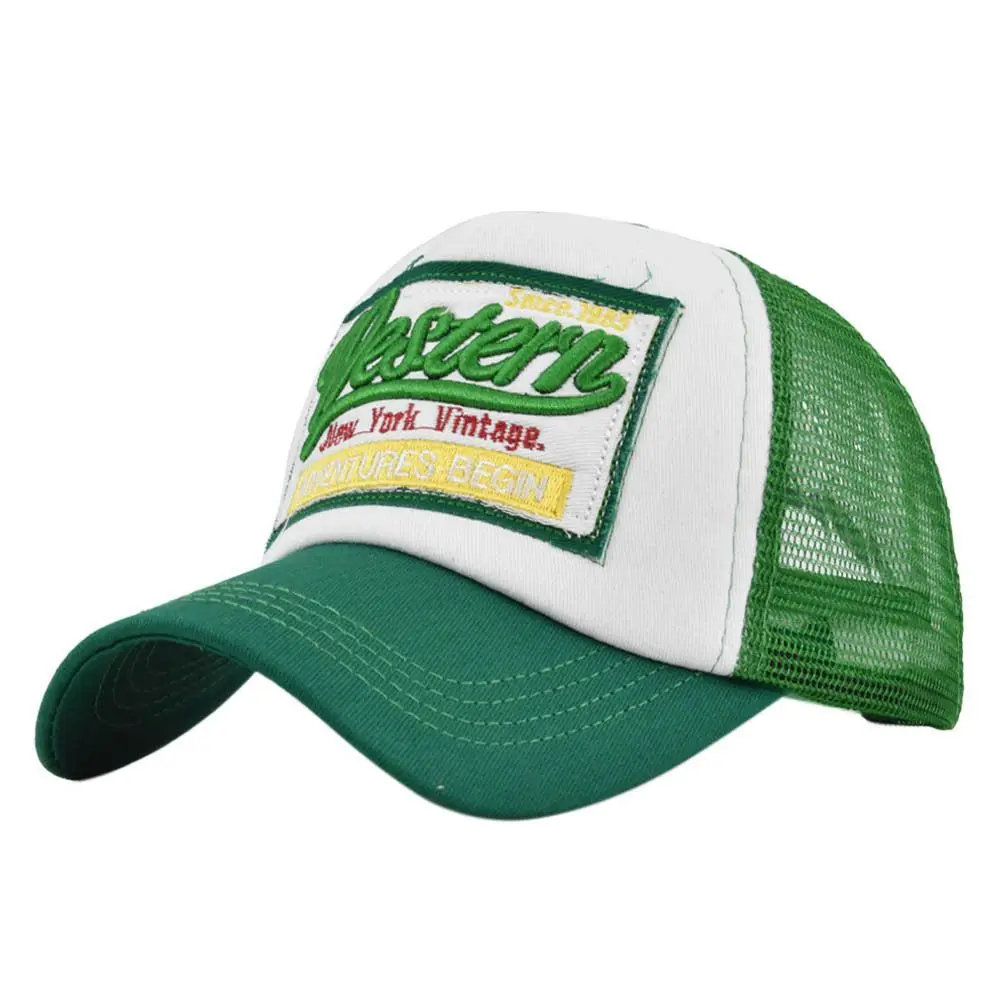 قبعة بيسبول مطرزة من Westerns قبعة بواقٍ من القماش المطرز الشبكي