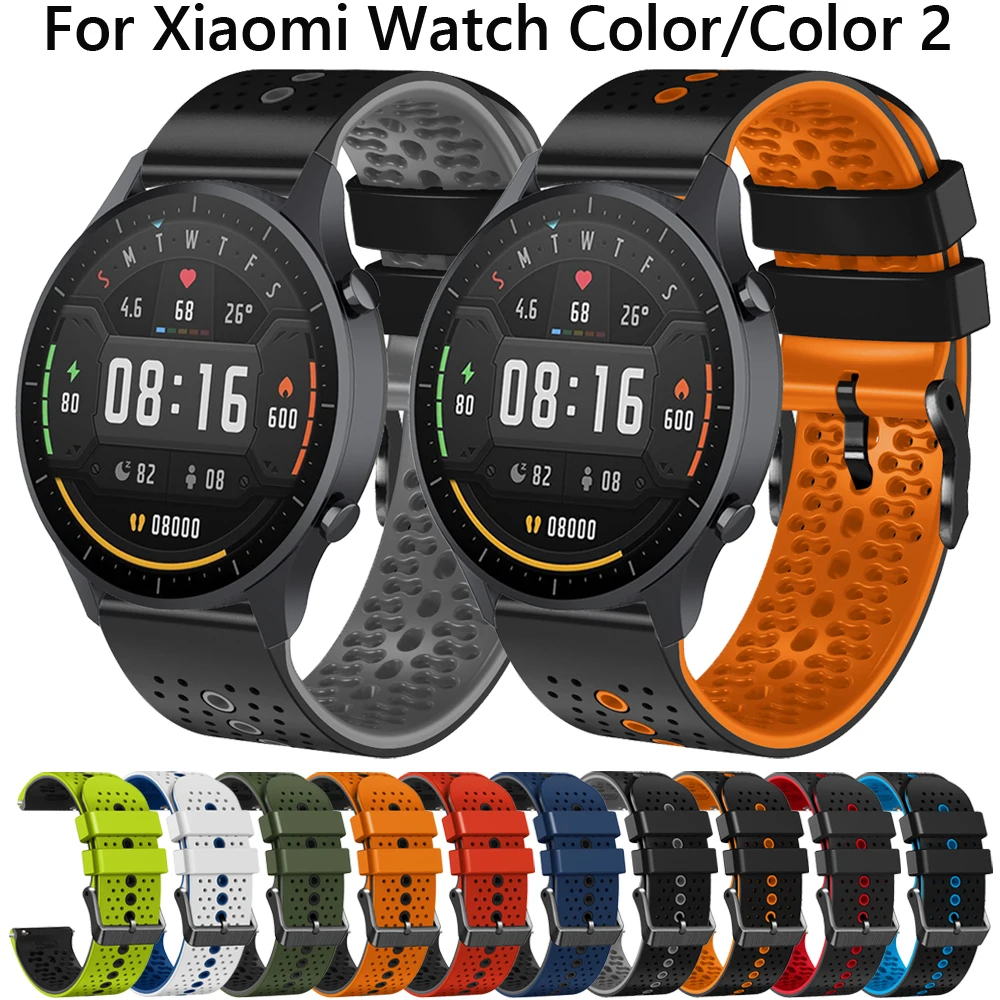 22mm Strap For Xiaomi Mi Watch Color 2 Silicone Band for Mi Watch S1 Pro/Active Watch S2 42mm 46mm Smartwatch Bracelet Wristband