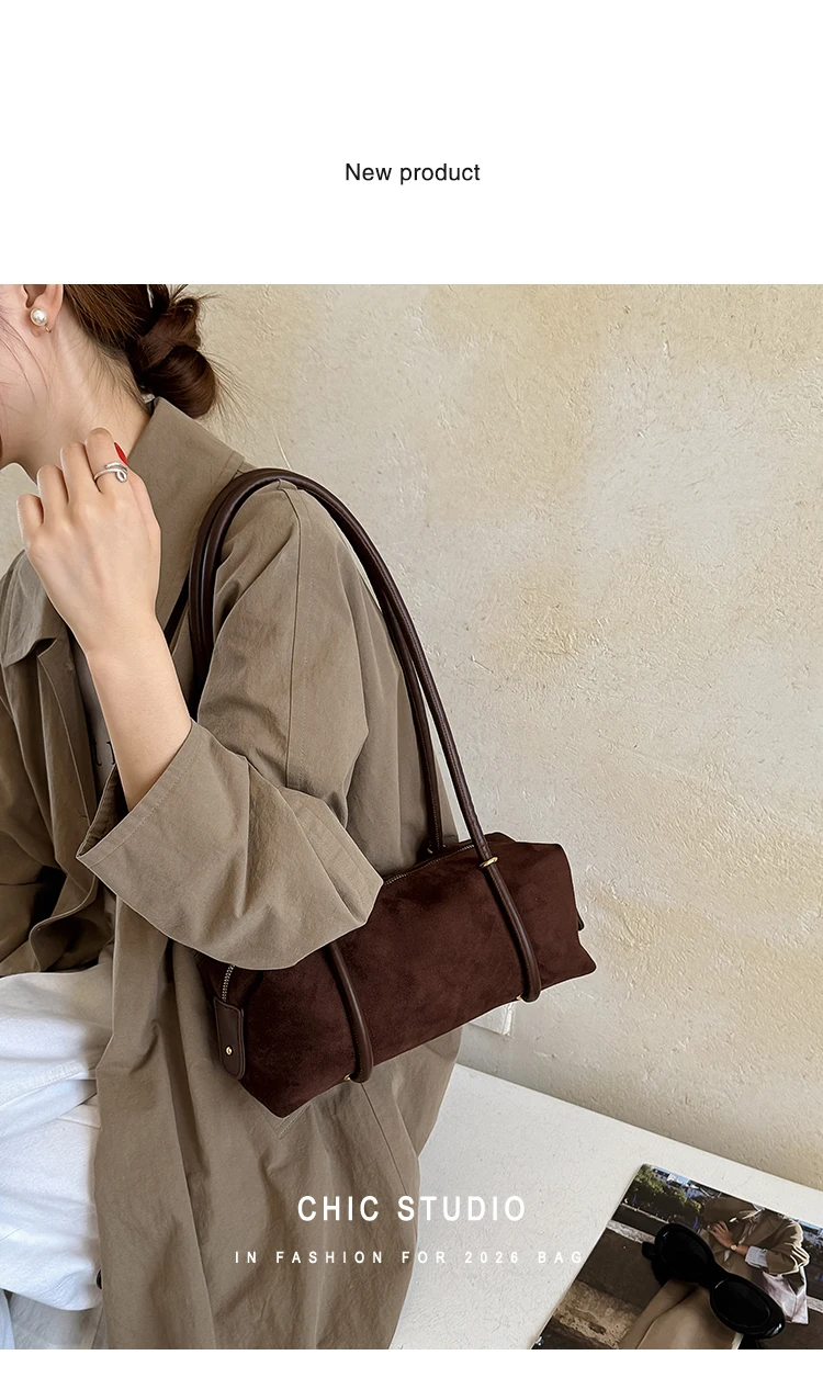 Bolso de Hombro Retro Estilo Francés para Mujer, Nuevo Modelo 2026, Ligero, de Lujo, Pequeño, de Alta Gama, Tipo Bowling