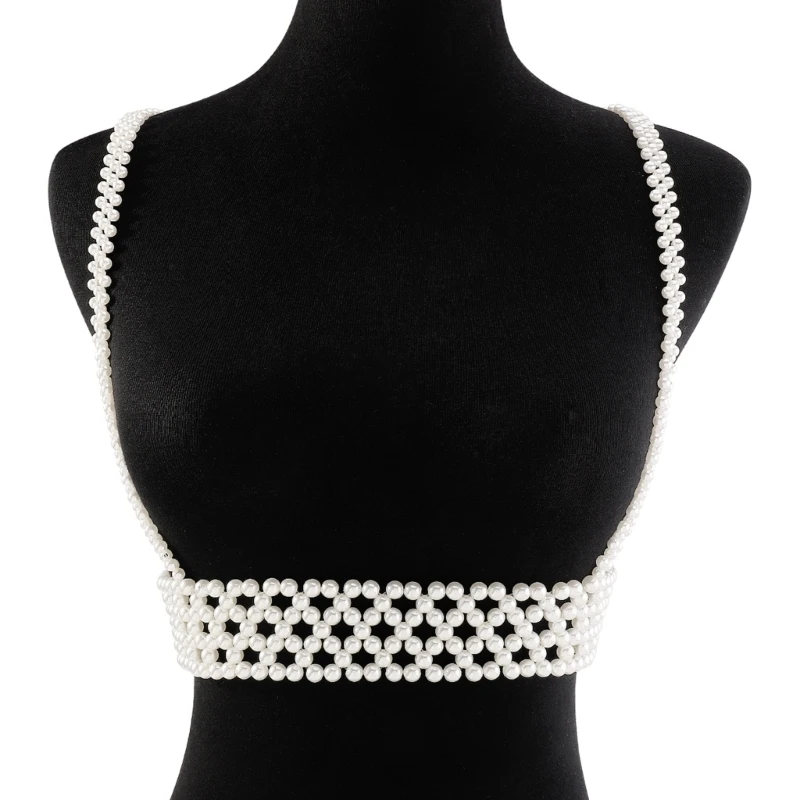 Suspender Pearl Sexy Beaded Waist Belt for Woman Nightclub Hollow out Body Chain Nightclub Dance Body Accessories