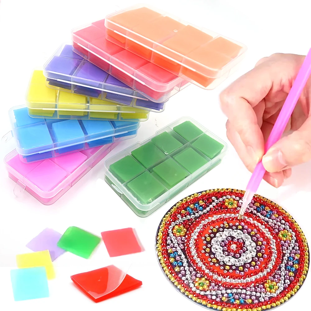 Diamond Painting Glue Clay Wax Kit Colorful Adhesive Putty for 5D Tool Art Embroidery Cross Stitch Accessories with Storage Box