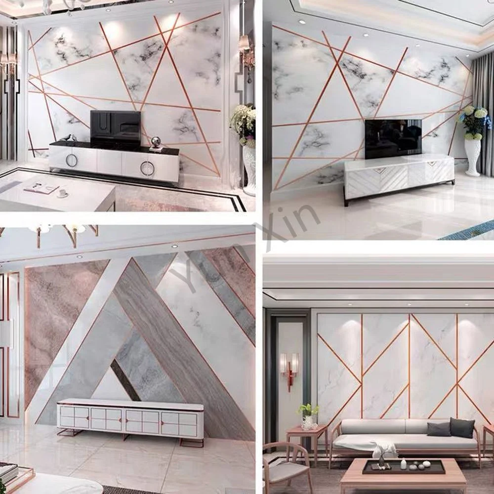 Custom Made Long Mirror Stainless Steel Flat Molding Line 3D Wall Sticker for Mirror Furniture Decal Living Room Decoration