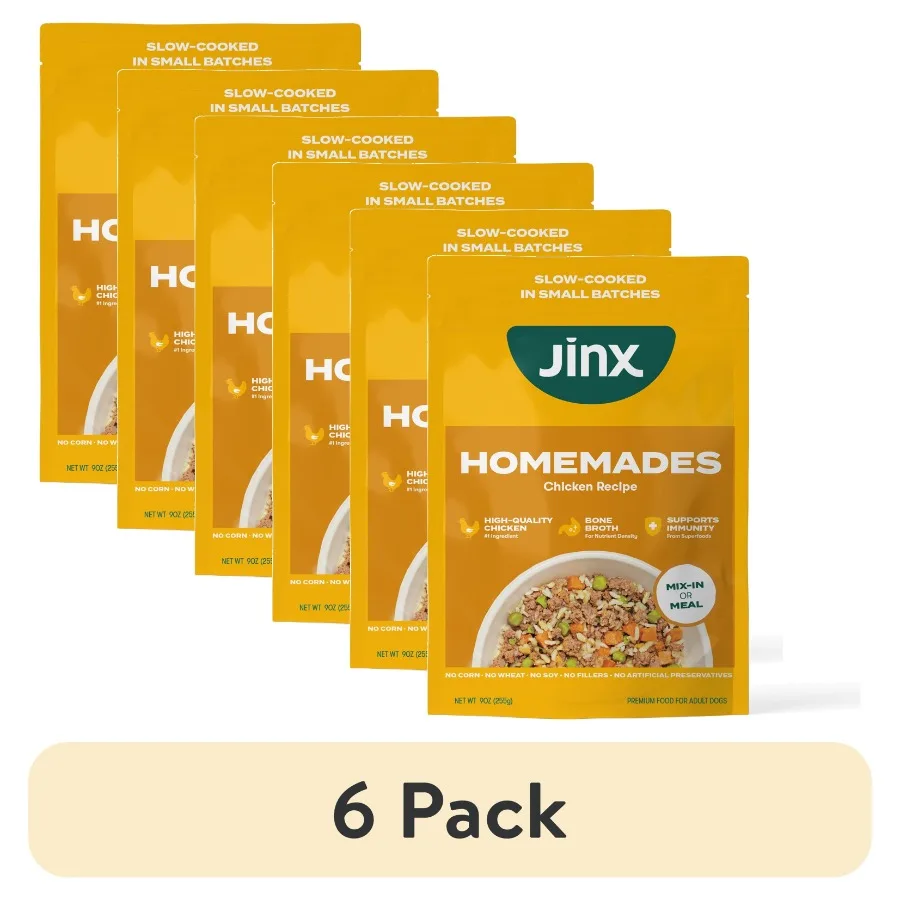 

6 pack Homemades Chicken Recipe Wet Natural Dog Food, Whole Grain, 9 oz. Pouch