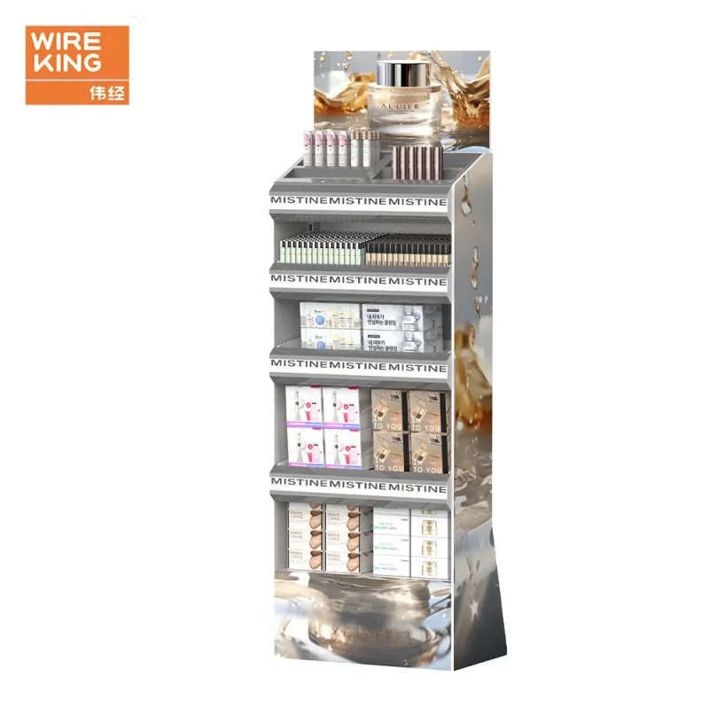 custom.Fashion Store Display Shelf Floor Mounted Metal Shelf Skin Care Cosmetics Display Shelves Promotion Display