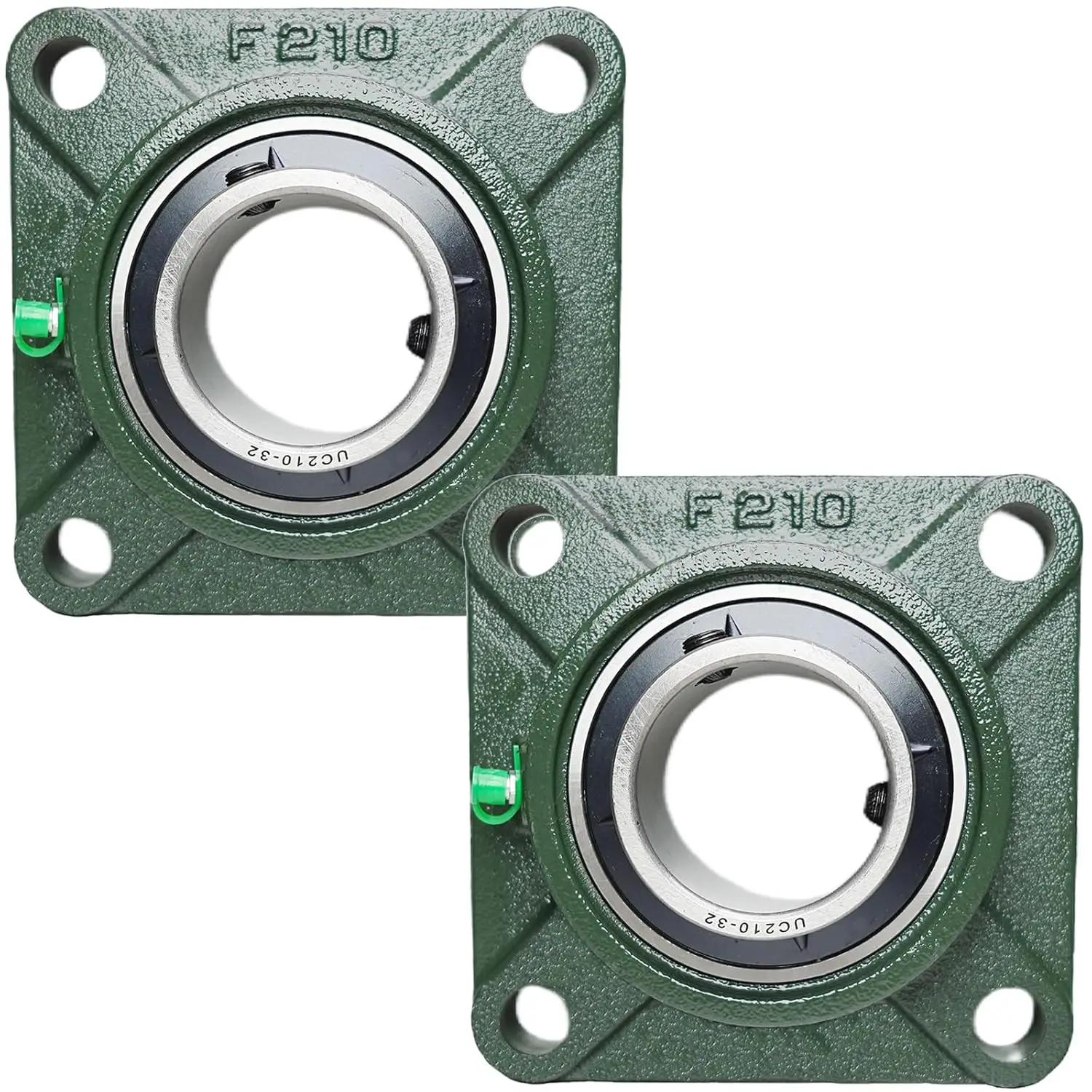 

2 Pack Square Flange Pillow Block Bearing with Self-Alignment, 2 Inch Bore, Made of Durable Steel for Low Maintenance