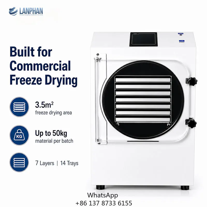 Commercial Food Freeze Dryer 50-55kg Batch 3.5㎡ Drying Area 14 Trays For Medium Batch Production