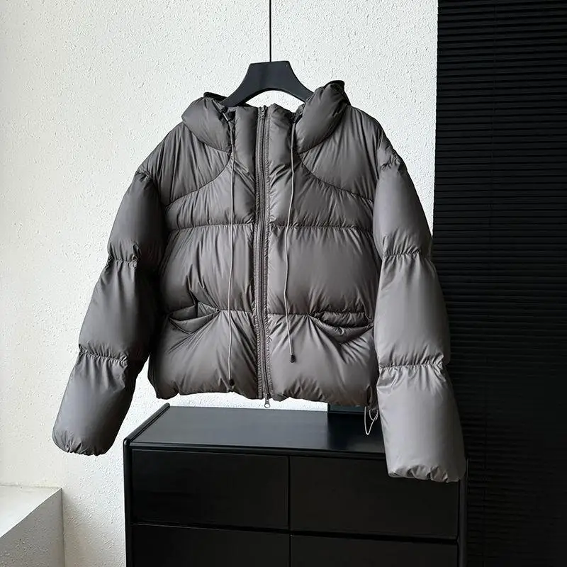 شتاء جديد ملابس خارجية معطف مقنع الكورية Sle مستقيم قطع الأبيض Du أسفل البخاخ المرأة ort Thiened #2