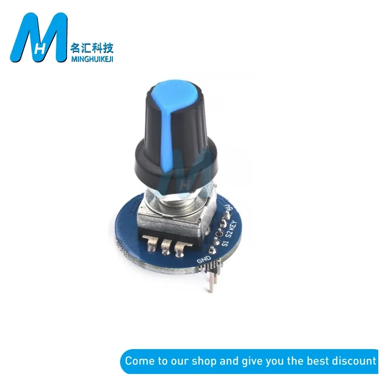 KY-040 Кирпичный датчик, поворотный энкодер на 360 градусов, круглый аудио вращающийся потенциометр, ручка, крышка EC11, цифровой поворотный энкодер