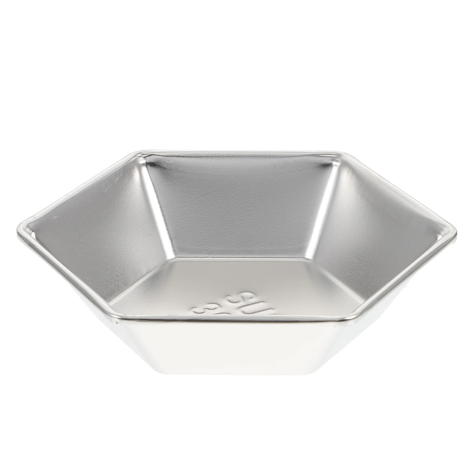 1Pcs Edelstahl Sechseckige Sauce Gericht Vorspeise Teller Beilage Platte für Restaurant Geschirr Obst Snack Würze