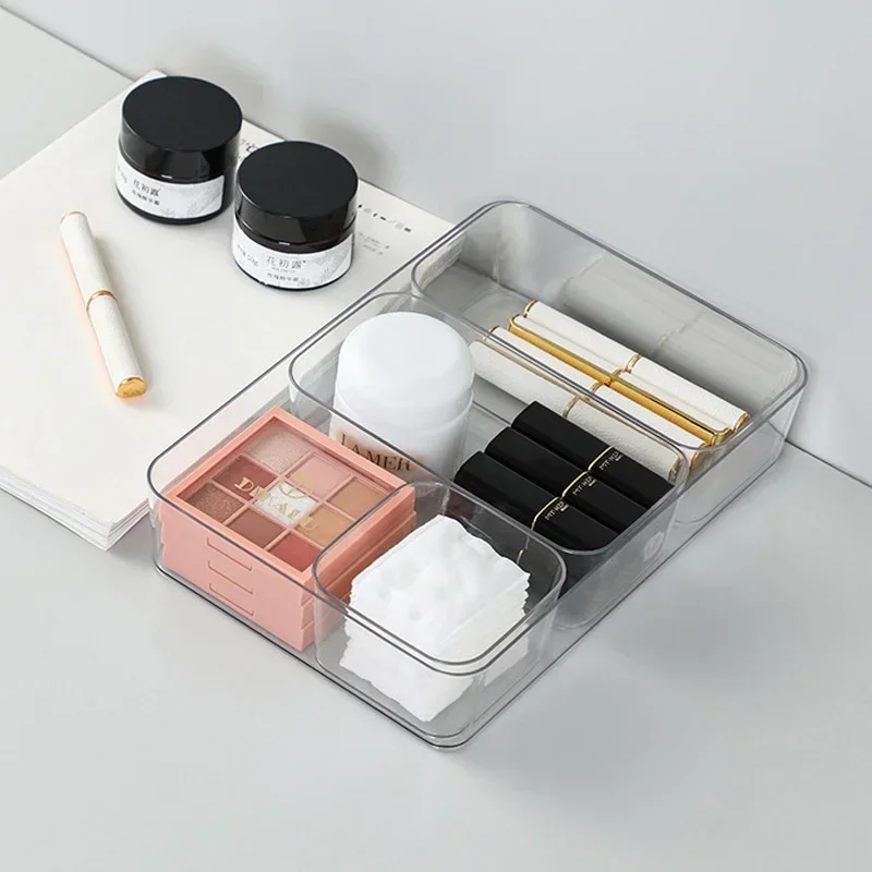 Clear Drawer Organizer Boxes Transparent Plastic Storage Box Desktop Acrylic Box Jewelry Makeup Cosmetic Organizer Drawer Box