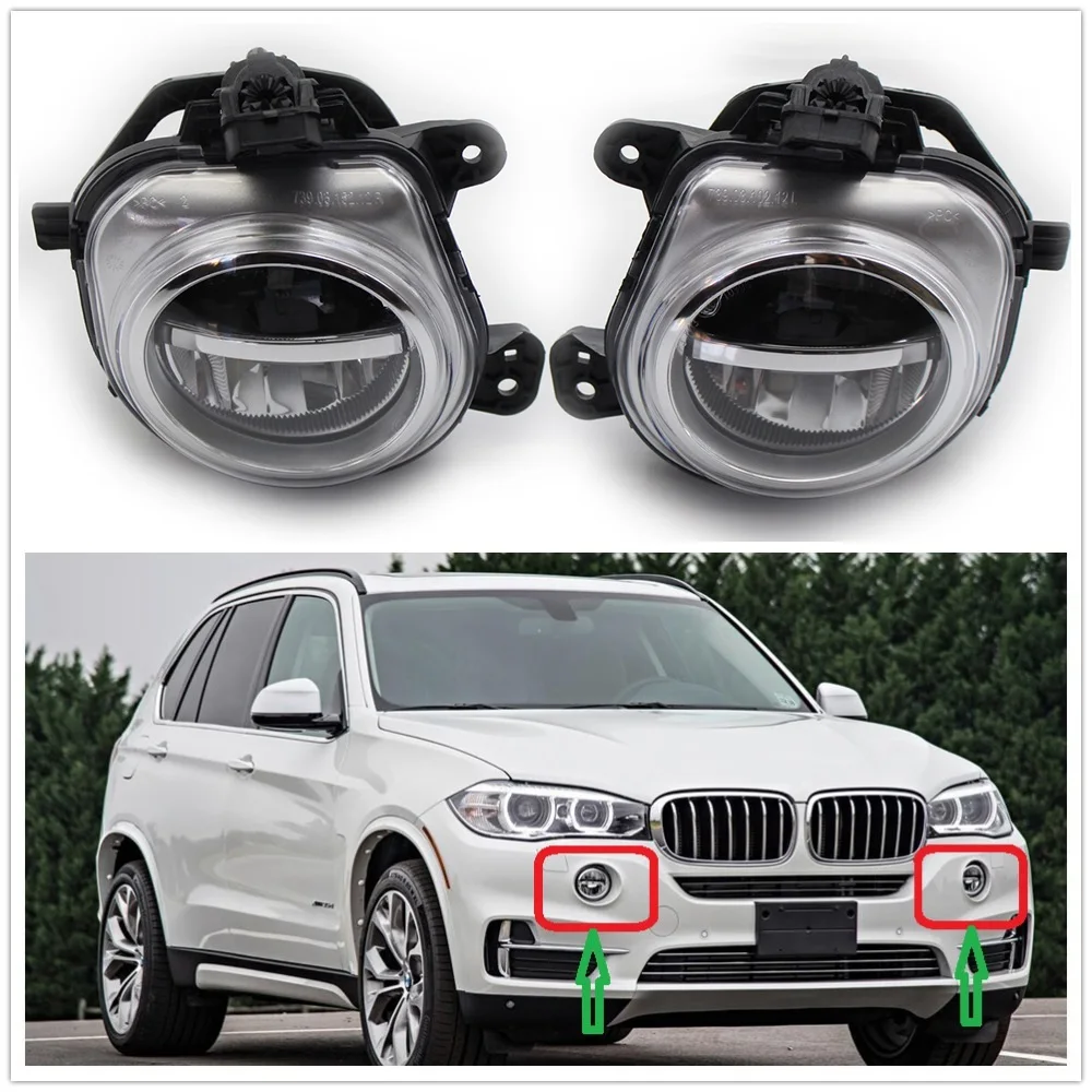 1Pair Front Bumper LED Fog Light Lamp DRL Driving Lamp For-BMW X3 F25 X4 F26 X5 F15 F85 2014-2016 63177317251 63177317252