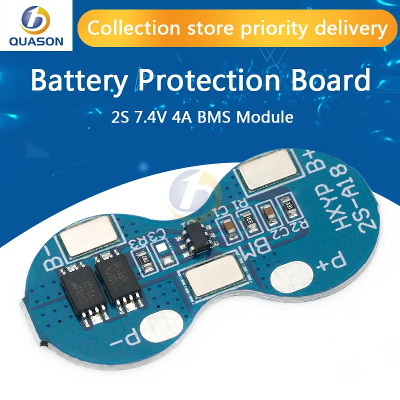 2S 2 Series Li-ion 18650 Lithium Battery Charger Protection Board 7.4V 4A BMS Module DC 9V 12V CC CV Short Circuit Protection