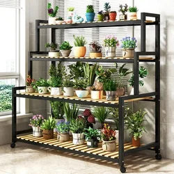 Flower Rack Living Room Floor Standing Multi-storey Adjustable Succulent Plants Flower Pot Holder Indoor Balcony Storage Rack