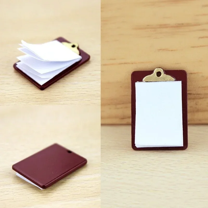 18mm*21mm Alloy Clipboard With Real Paper Attache For Doll DIY Miniature Dollhouse Dolls Accessories