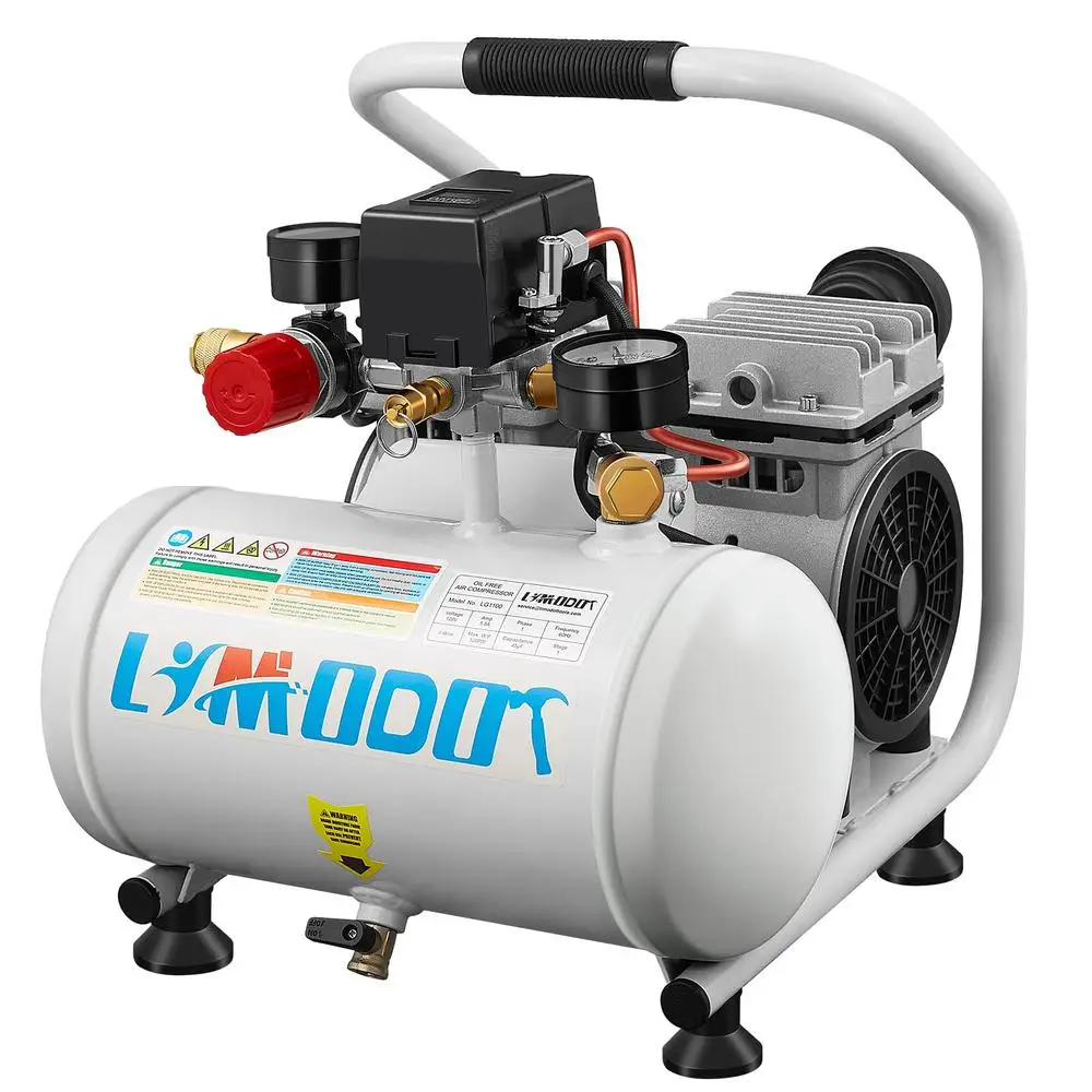 Small Electric Air Compressor 1-Gallon Tank 1HP Silent Operation Rapid Refill Lightweight Portable Garage Shop Tools Car Bike