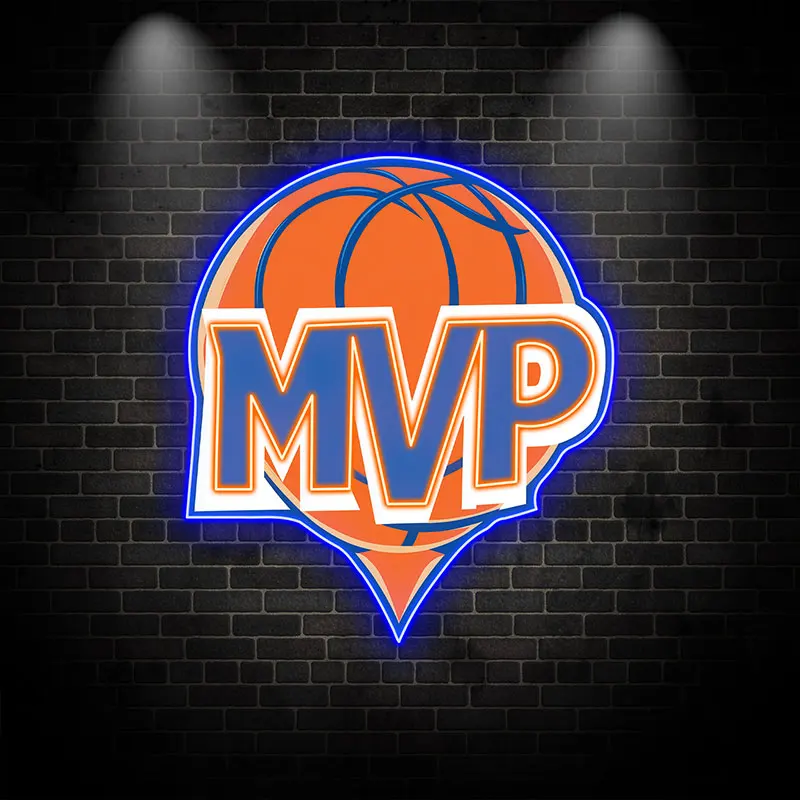 Basketball MVP Neon LED Light - Sports-Themed Wall Decor for Game Rooms, Trophies and Bars - Perfect Gift for Basketball Fans