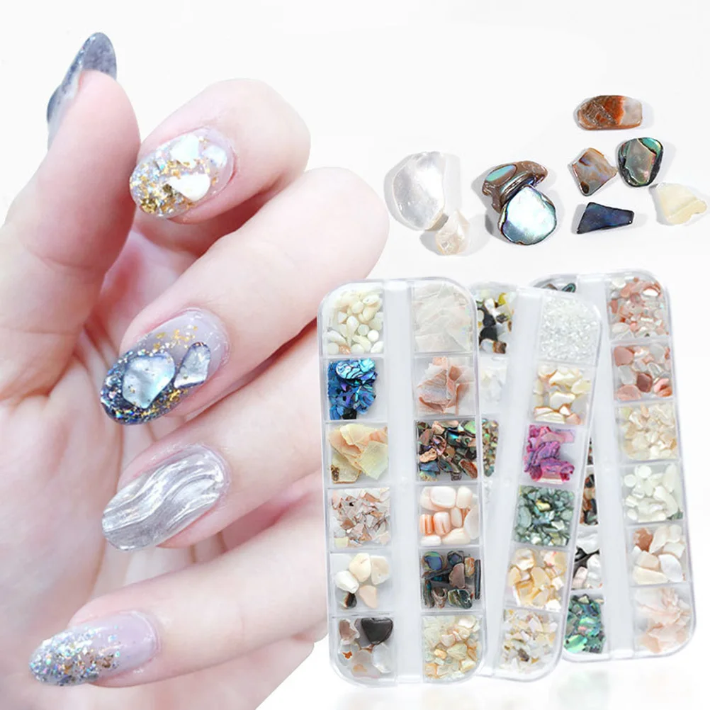 2 set 2 sets natuurlijke schelpvlok decor manicure accessoires diy mode nail art decoratie voor vrouwen lichtgewicht duurzame nagel