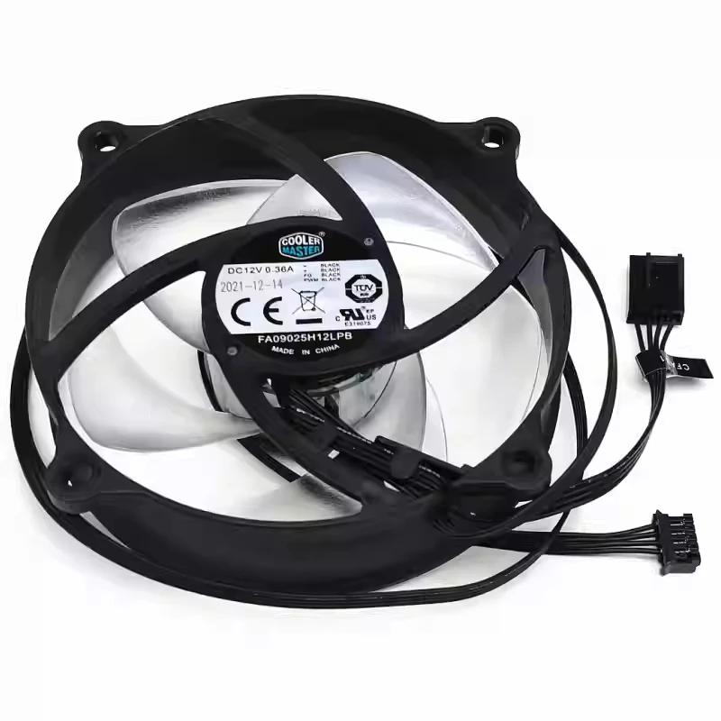 New CoolerMaster FA09025H12LPB 12V 0.36A 9025 RGB 4-wire PWM Speed Control Circular Fan