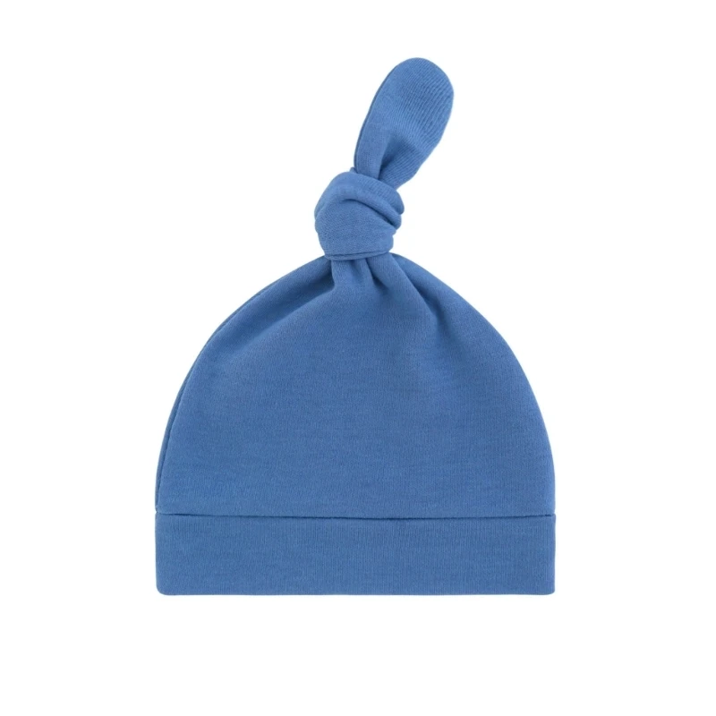 R6FD Cotton Bonnet Hat Newborns Ear Protections Fetal Caps Breathable Baby Knotted Hat