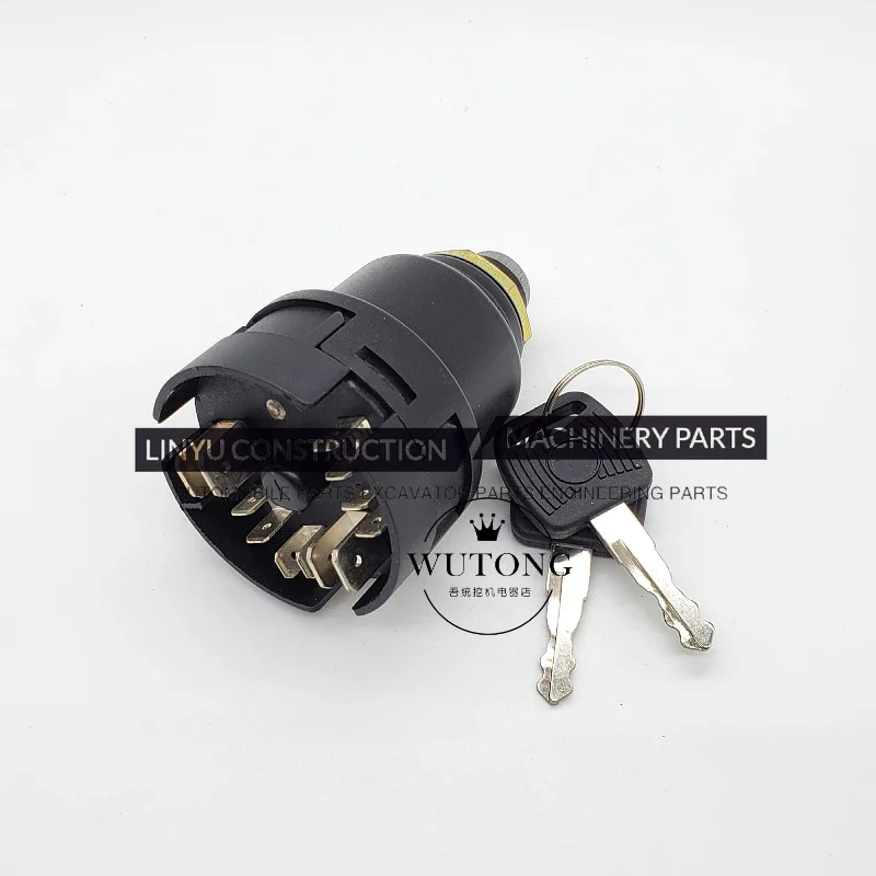 For Yuchai Excavator Accessories YC35 60 85 135 210 230-8 Power Start Ignition Switch Electric Door Lock