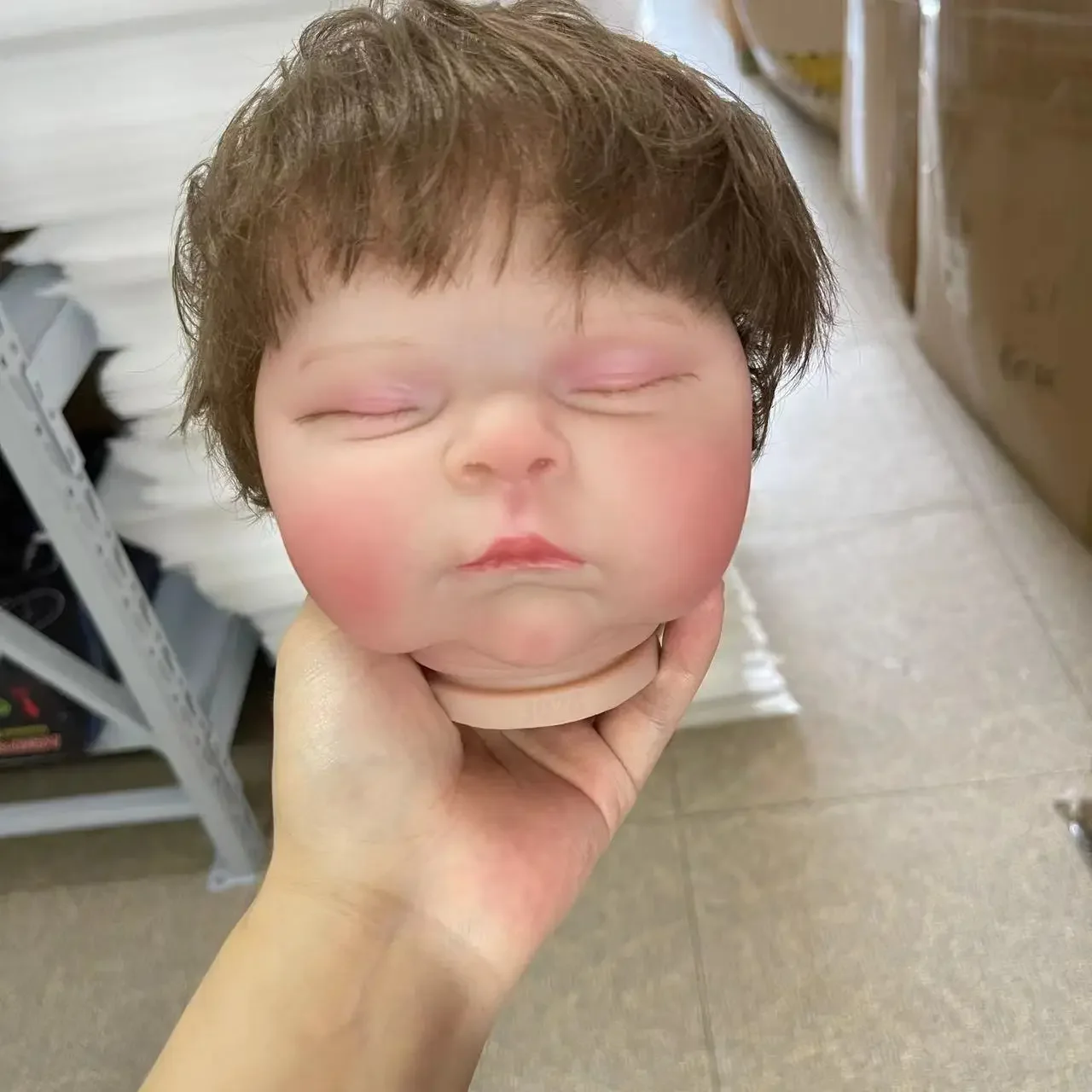 

21inch Already Painted Reborn Doll Kit Peaches 3D Skin Tone with Visible Veins Bebe Reborn Kit with Cloth Body Hand Rooted-Hair