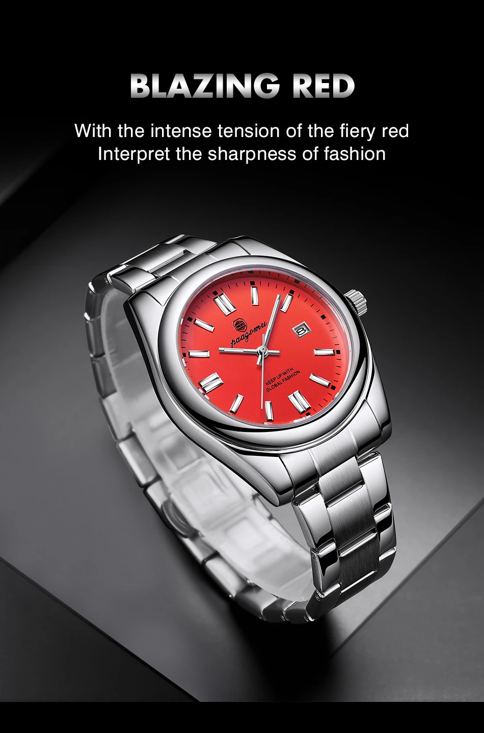PAAZOMU Herren Luxus-Armbanduhr Wasserdicht Leuchtend mit Datumsanzeige Edelstahl Männeruhr Sport Mode Herren Quarzuhren – Detail 5