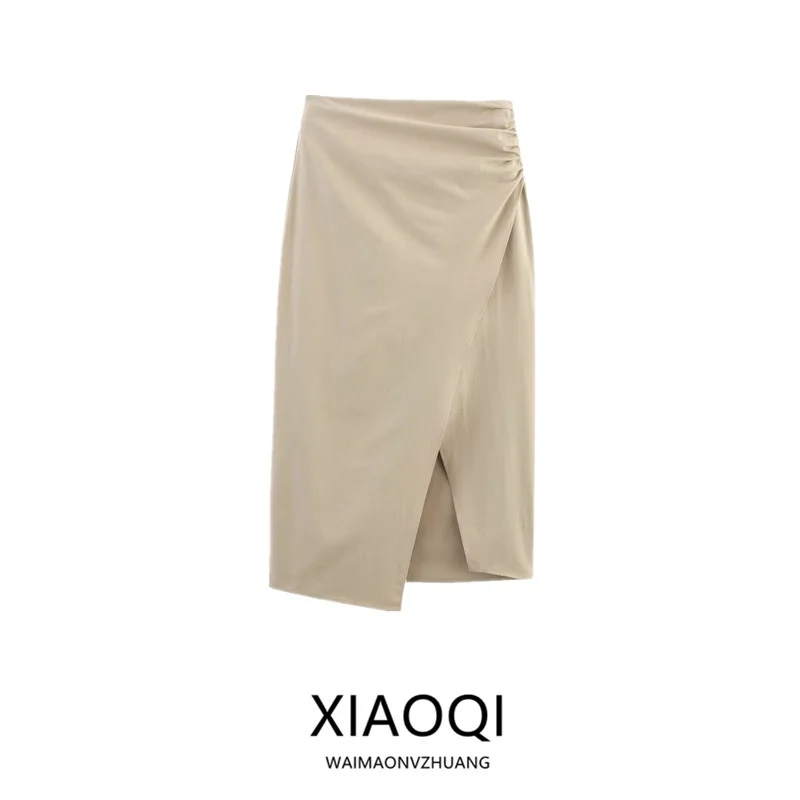 

Summer 2025 New High Waist Midi Skirt Women's Fashion Gored Side High Quality Elegant Half-length Skirts for Ladies