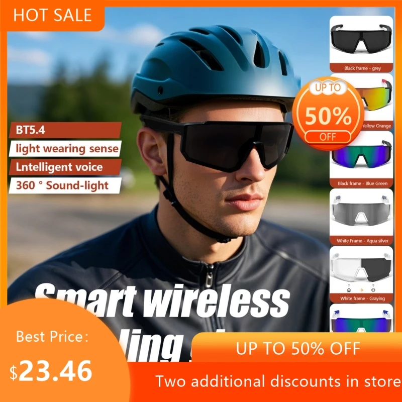 

Cross Border Magnetic Charging Outdoor Sports Cycling UV Protection Listening To Music Calling Smart Bluetooth Glasses New 2026