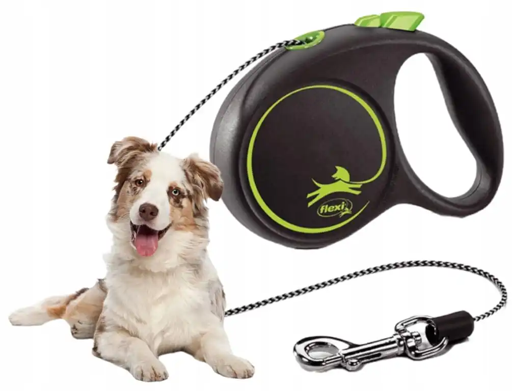 مقود فليكسي أوتوماتيكي XS 3 م باللونين الأسود والأخضر