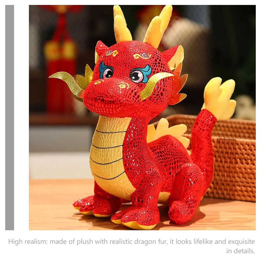 2 Pcs Dragon Louse Plush Kids Stuffed Toy Chinese New Year Mascot Animals Lovely