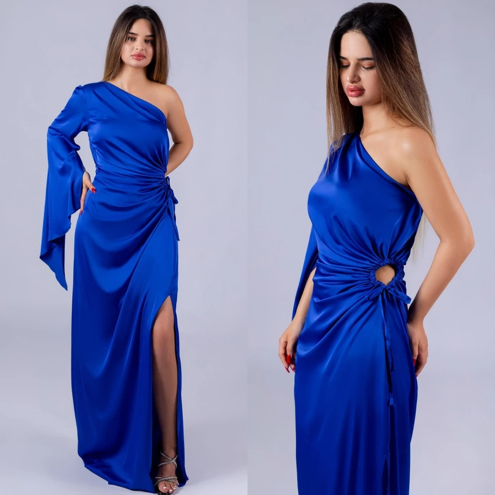 맞춤형 스트레이트 원숄더 우아한 정장 이브닝 드레스 패션 모던 파티 가운 고급스러운 프로모션 드레스