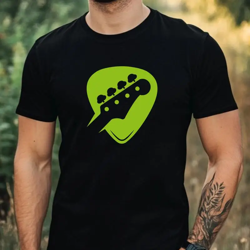 Mens Guitar Gift Pick Motif Cotton T-Shirt Size XS to 5XL-