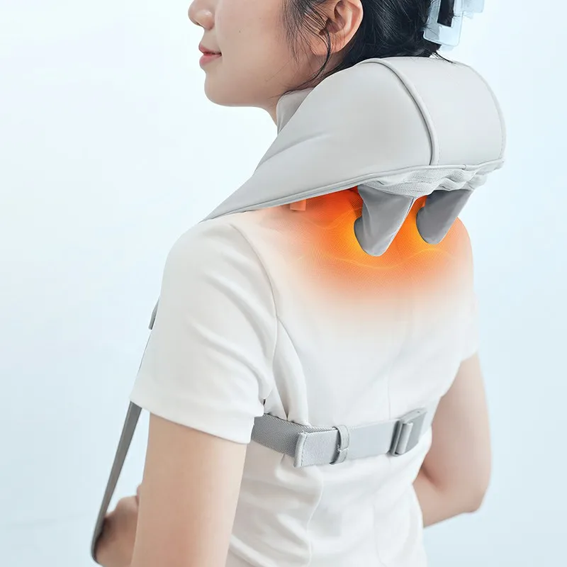 5D Electric Tapping Kneading Neck And Shoulder Warmer Massager Instrument With Infrared Heating