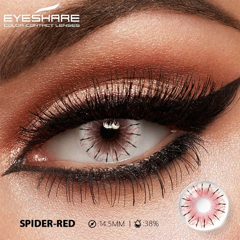 EYESHARE 1 Paar weiße farbige Kontaktlinsen für Cosplay, rote Kontaktlinsen, Anime-schwarze Augenlinsen, Halloween-Schönheits-Make-up-Linsen – Detail 38