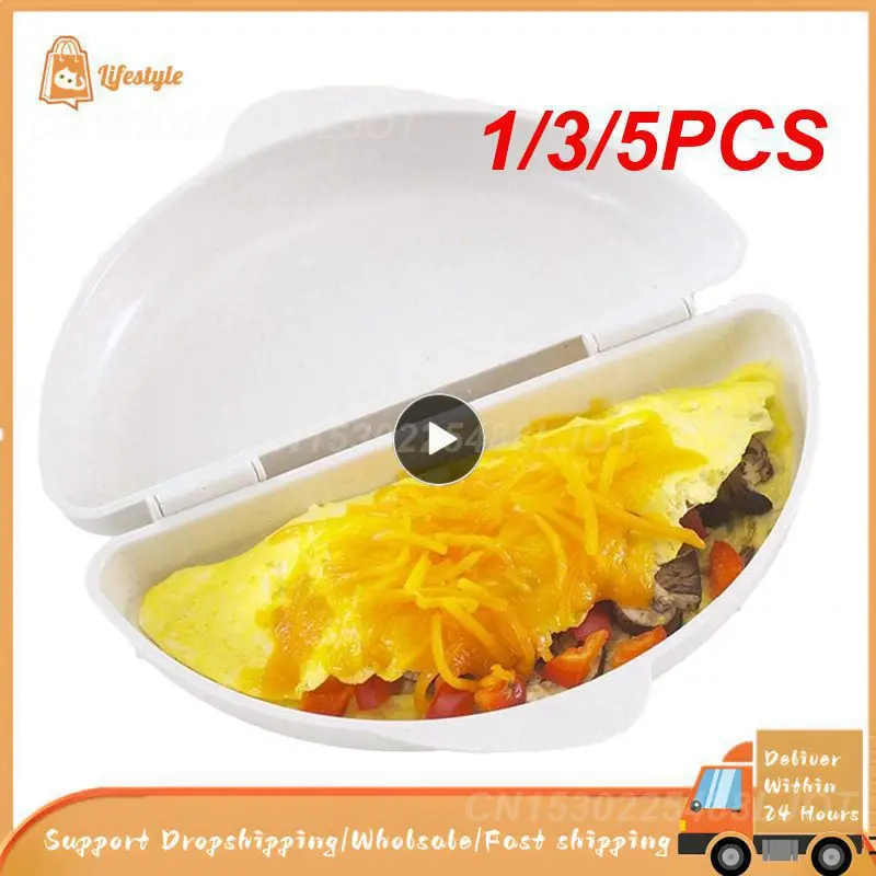 1/3/5PCS Useful White Microwave Omelette Egg Maker Tray Non-toxic Eggs Steamer Box Silicone Egg Cooker Egg Poacher Kitchen