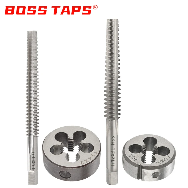 BOSS TAP 1SET Right/Left Hand Tap Die T TR 8 10 12 14 16 18 20 X2 3 4 Thread Screw Tap Machine Plug Tap Thread Tools
