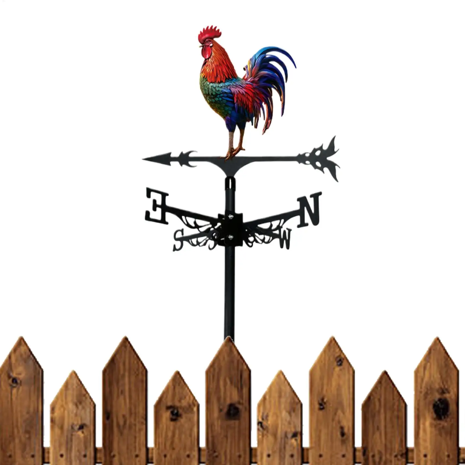 Weather Vanes Roof Mount Decorative Iron Rooster Yard Decoration Roof Mount Wind Vanes for Outdoor Backyard Patio Lawn Farm