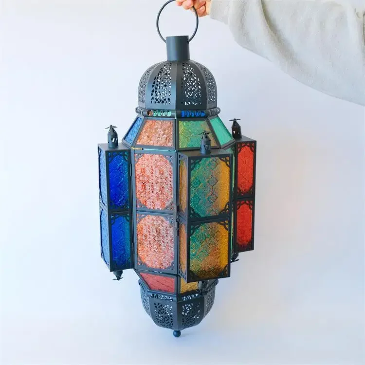 Styl turecki, kuta żelazna, zewnętrzna, ażurowa, kolorowa, świecznik, świecznik ogrodowy