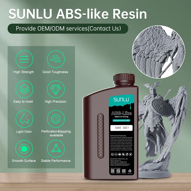 

SUNLU Resin UV ABS Like 405nm 1KG Low Odor And Low Shrinkage For LCD 3D Printer Printing Material 3D Printing Free Fast Shipping